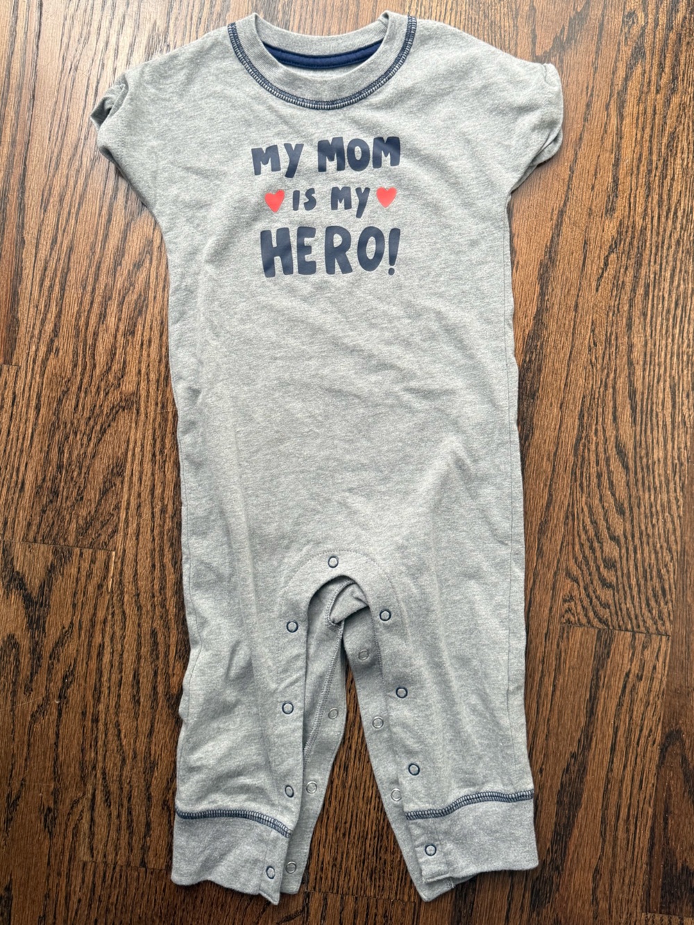Cat & Jack Gray 'My Mom Is My Hero' One-Piece